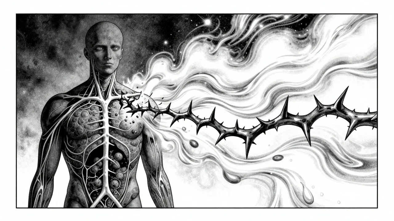 Adaptation neuronale aux médicaments, style manga sombre