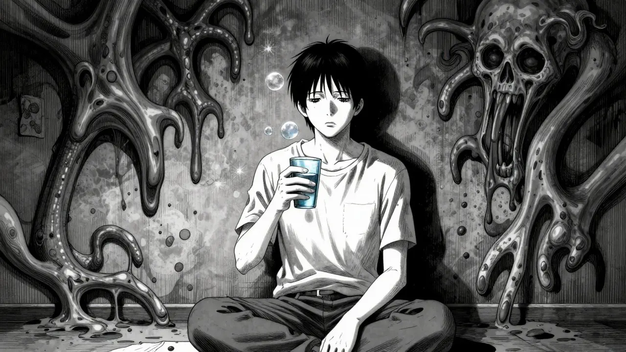 Calme intérieur face aux déclencheurs visuels déformés dans le style Junji Ito